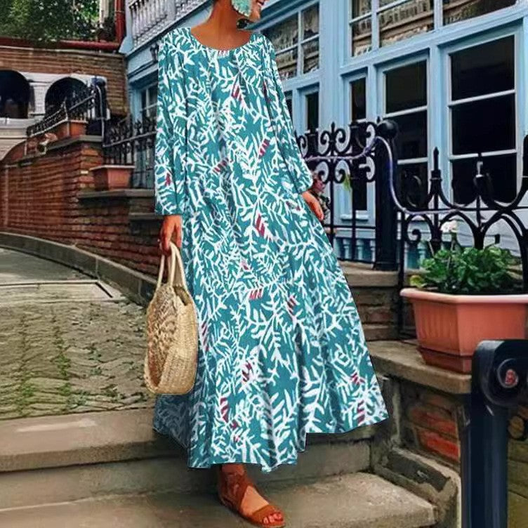 Stilla | Casual Langærmet Flydende Lang Skirt Kjole