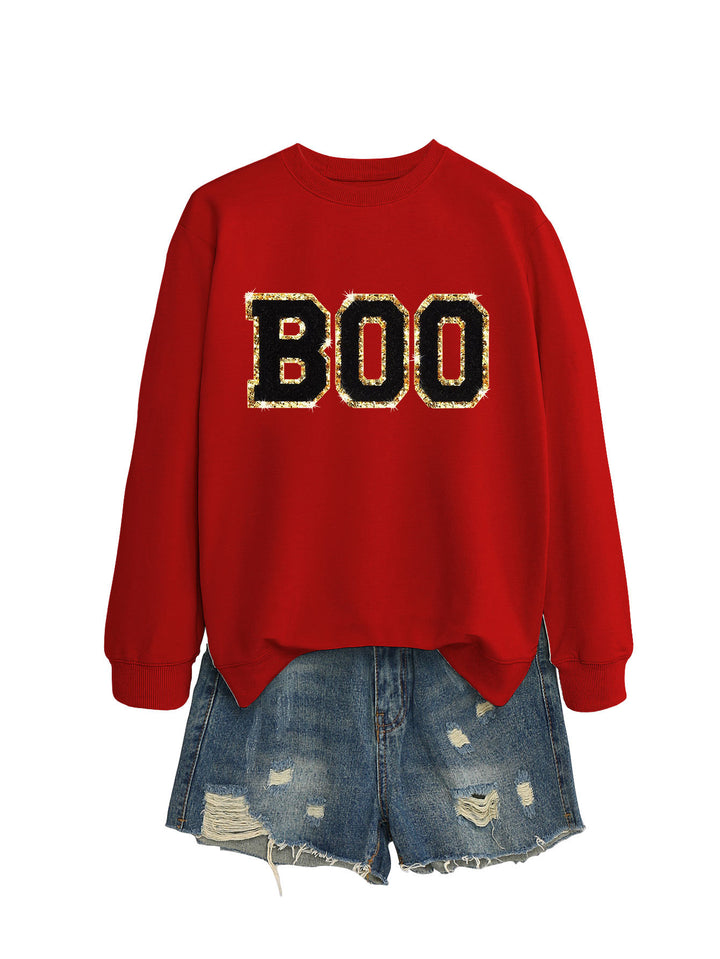 Dame sweatshirt med glitrende print Stilla
