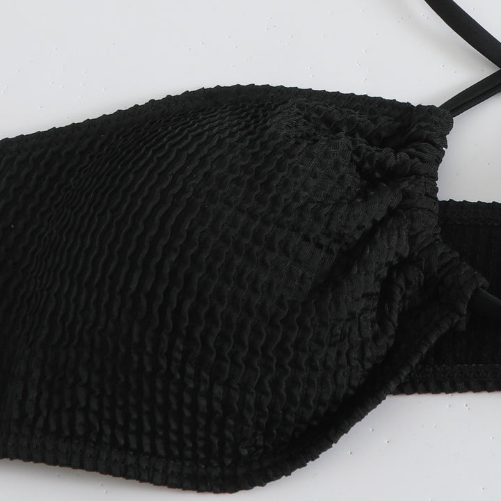 Dame struktureret bandeau bikini sæt med overdel Stilla