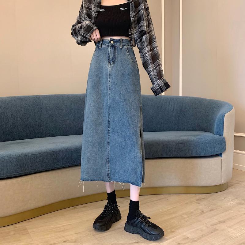 Kvinde Denim Nederdel Stilla