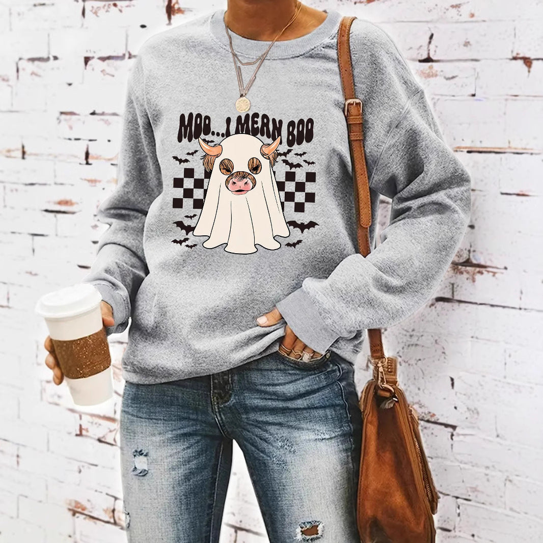 Kvinders sweatshirt i muntert Halloween-design Stilla