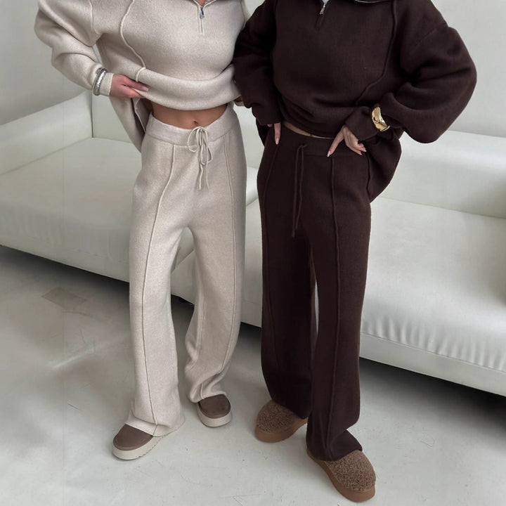 Kvinder Casual Sweatshirt og Joggingbukser Sæt med Lynlås og Behagelig Talje Stilla