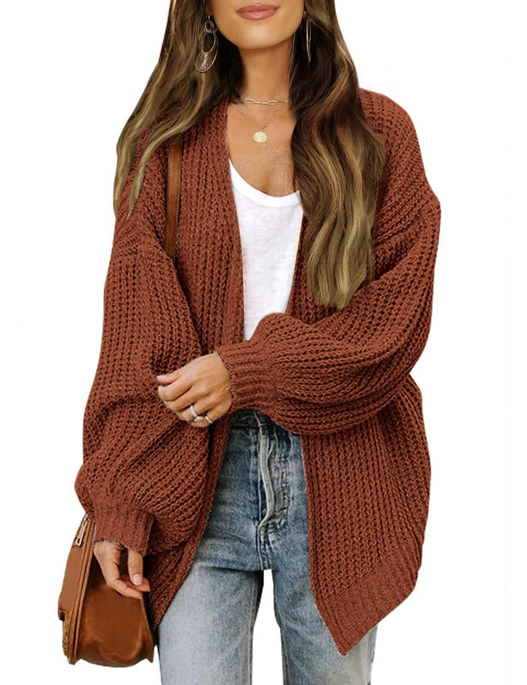 Dame strikjakke i oversized stil Stilla