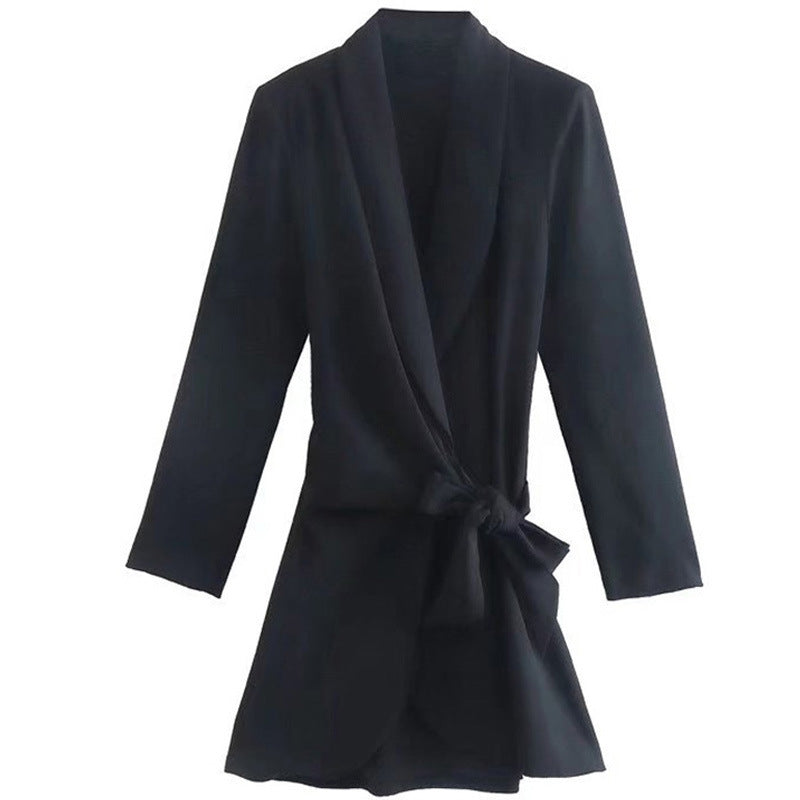 Dame Longblazer med elegant omslagdesign og blødt materiale Stilla