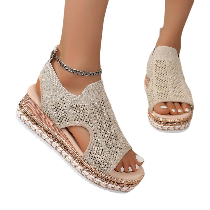 Dame Smart Casual Plateau Sandaler med åndbart overmateriale og skridsikker sål Stilla