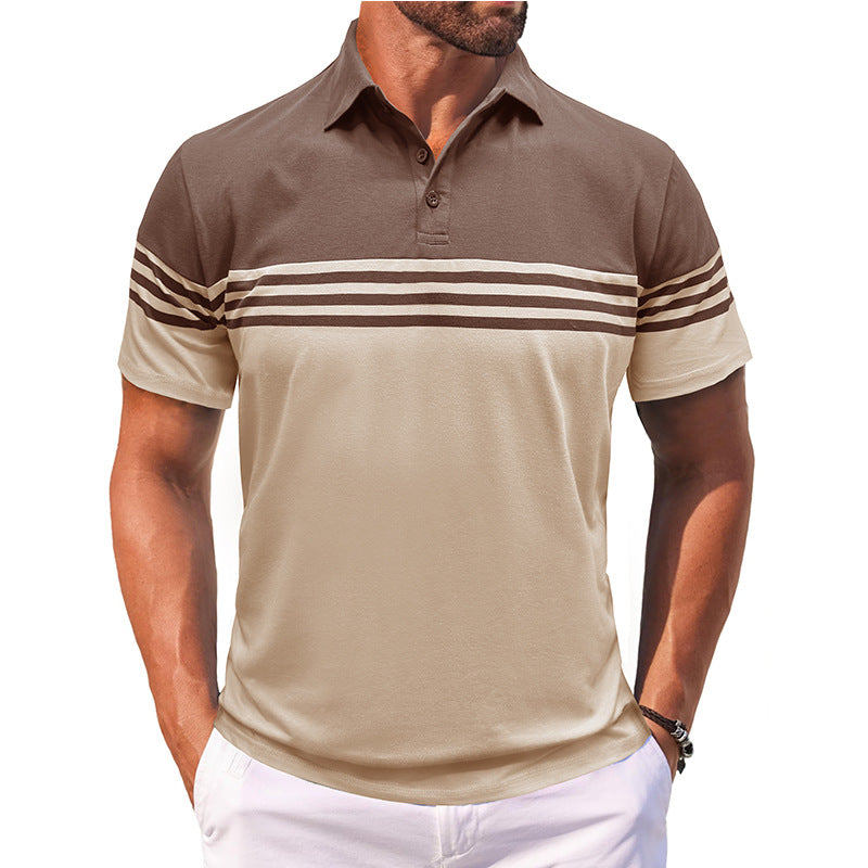 Herre polo-shirt med moderne stribemotiv og åndbart stof Stilla
