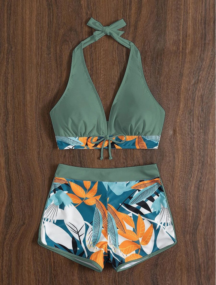 Dame Sporty bikini sæt med blomsterdesign Skovae