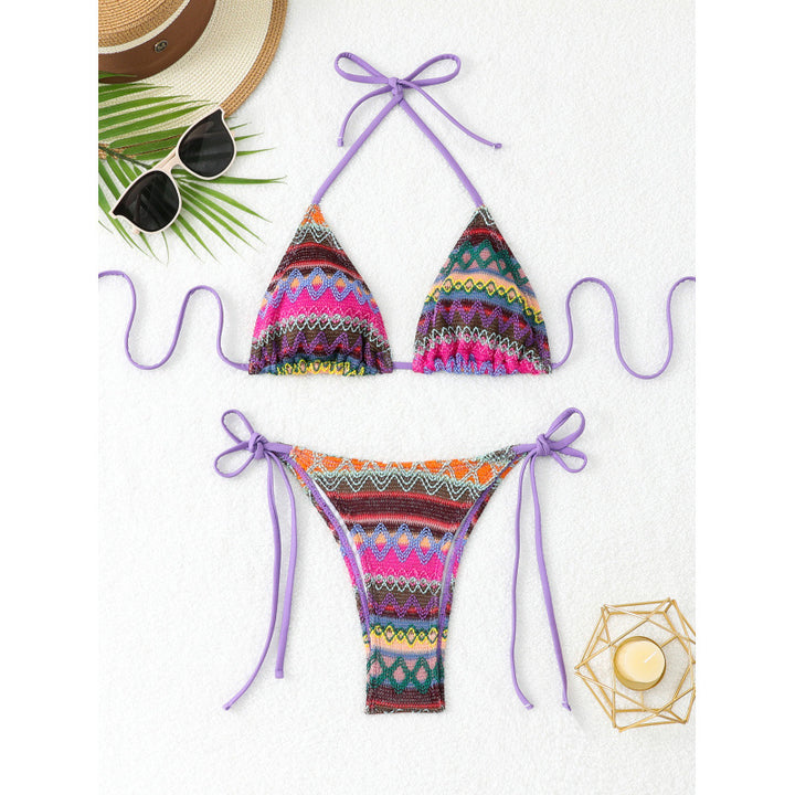 Dame Triangel-Bikini i Boho-stil med legende bindebånd Stilla