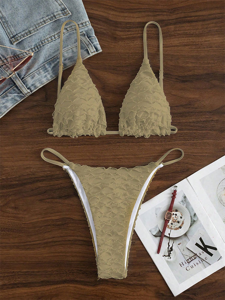 Dame Bikini-sæt med raffinerede ruffles detaljer Skovae