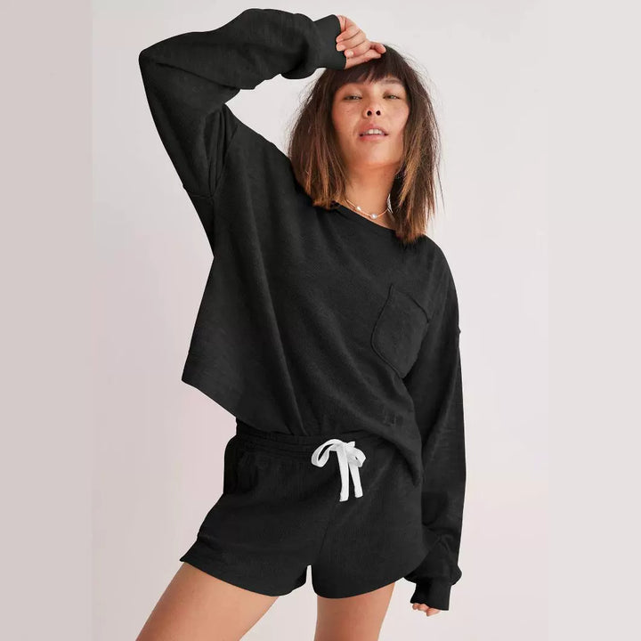Dame fritids-loungewear-sæt med løs pasform og praktiske lommer Stilla