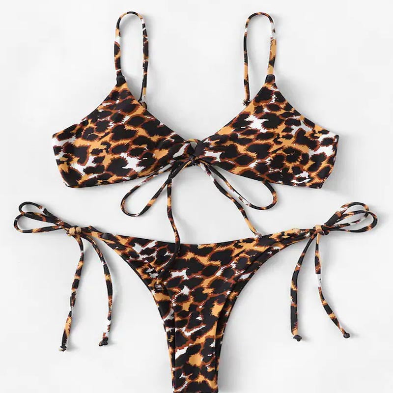 Dame Tiermuster Triangel-Bikini Skovae