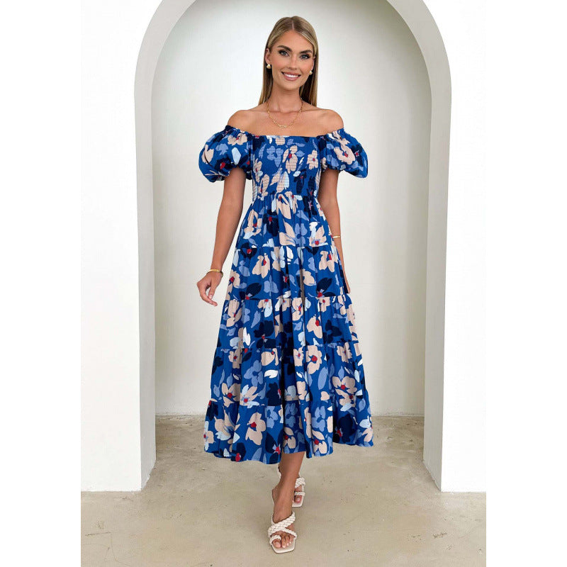 Dame Off-Shoulder Blomster Lag Maxikjole Stilla