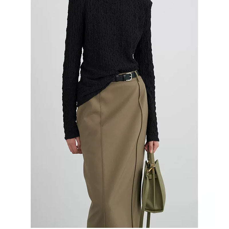 Damer elegant langærmet top med struktureret design Stilla