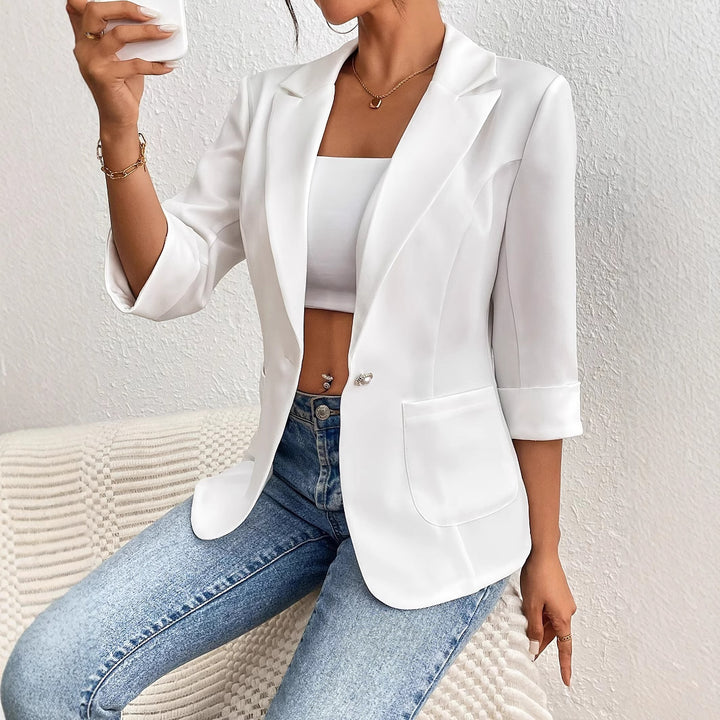 Dame Elegant Blazer med 3/4-ærmer og smal pasform Stilla