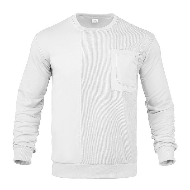 Herren nan struktureret sweatshirt med brystlomme og ribbet frontpanel Skovae