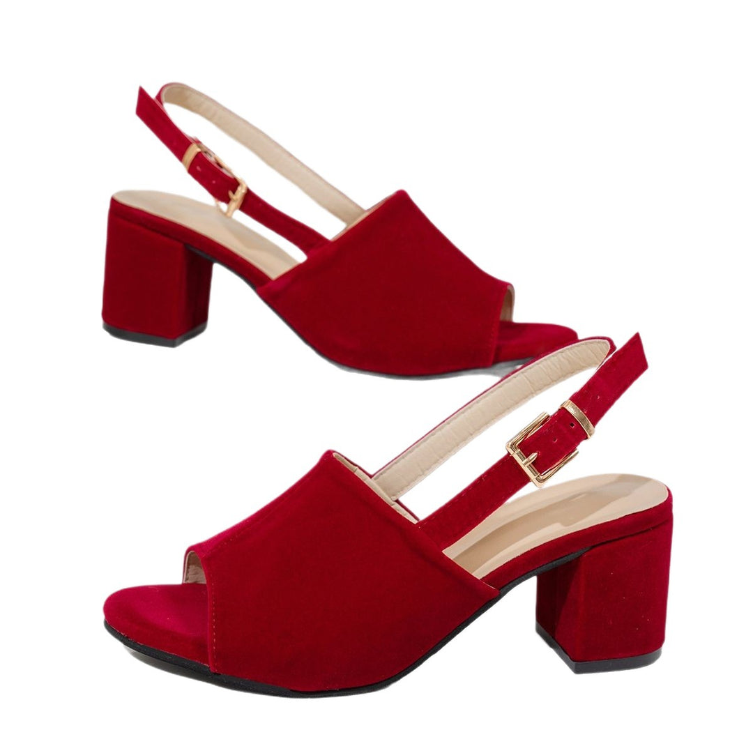 Dame Slingback-pumps med bred rem og komfortabel blokhæl Stilla