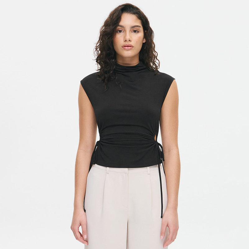 Femme Modern Højkrave Rynkebluse Stilla