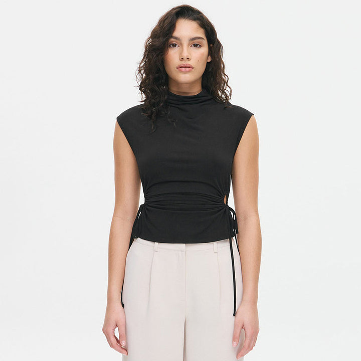 Femme Modern Højkrave Rynkebluse Stilla