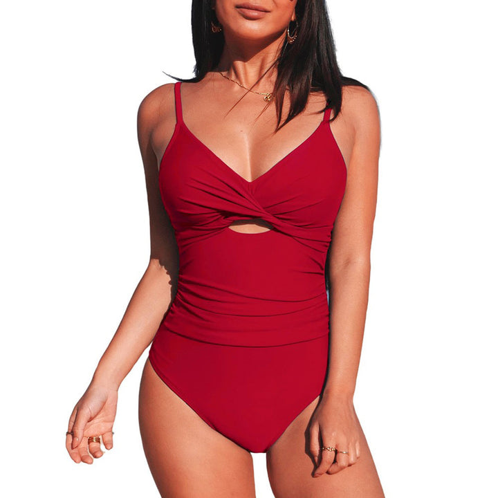 Dame Elegant Énplee-badedragt med moderigtigt cut-out Skovae