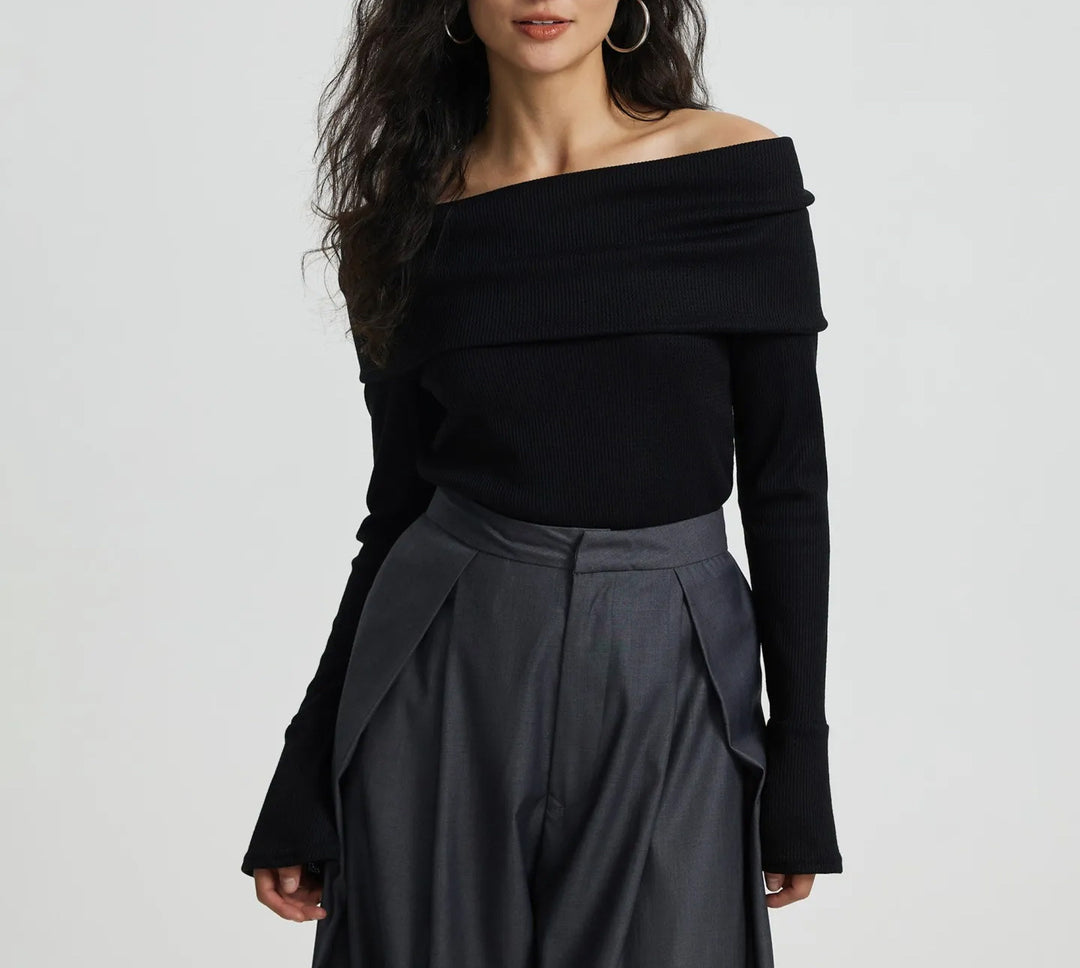 Dame Off-Shoulder Langærmet shirt med løs pasform Stilla