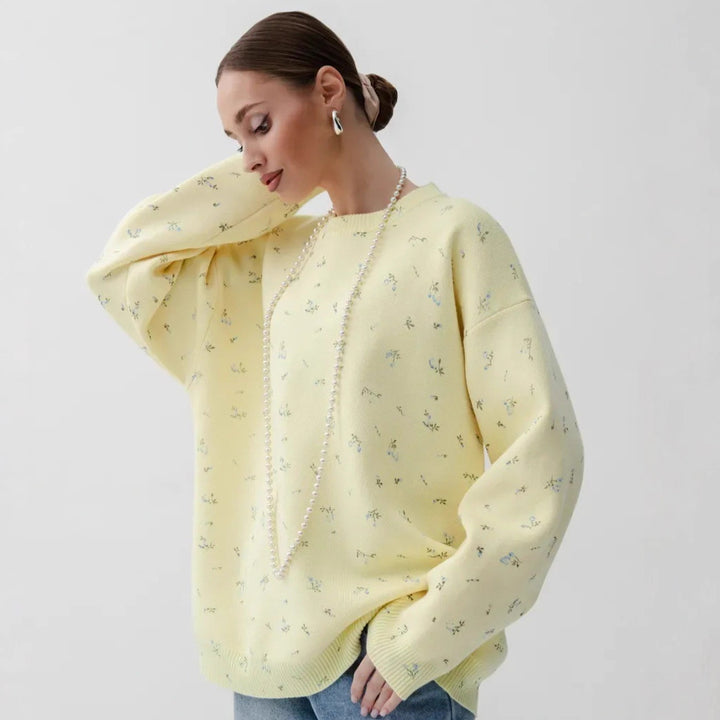 Kvinders casual sweatshirt med blomsterdesign og oversized pasform Stilla