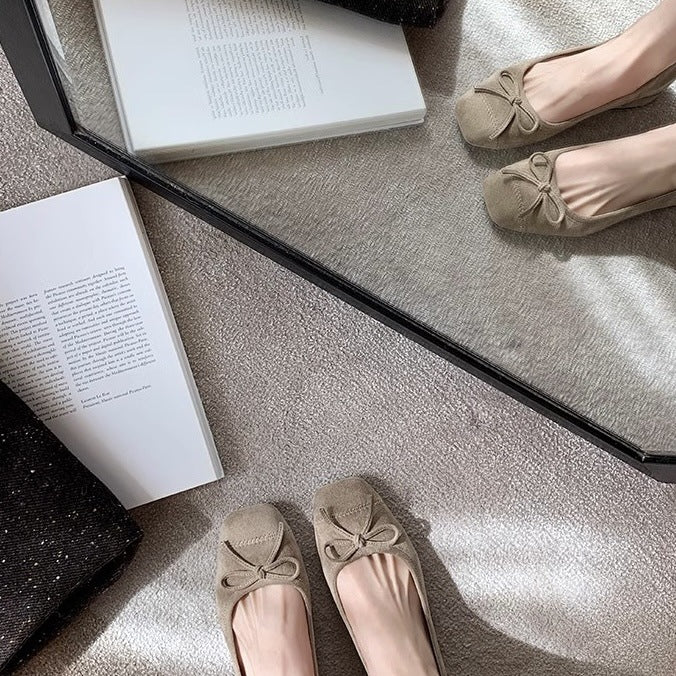 Femme Bue Detalje Slip-On Ballet Flats Stilla