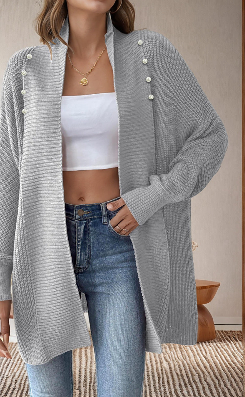 Kvinders cardigan med perleknappede knapper og elegant design Stilla