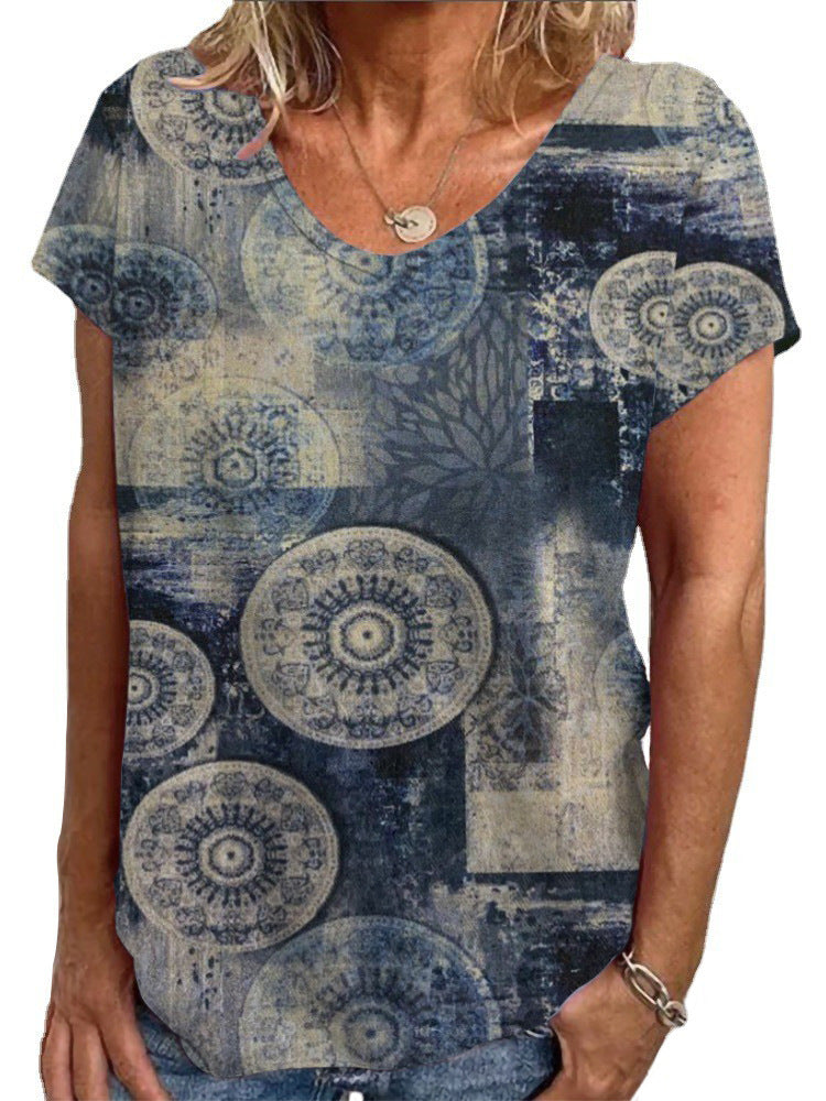 Dame Loose Bluse med farverigt paisleymønster Skovae