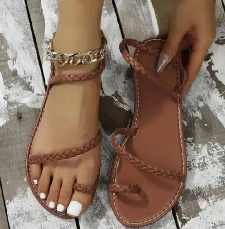 Dame Braid-sandaler med elegant ankeldesign og skridsikker sål Stilla