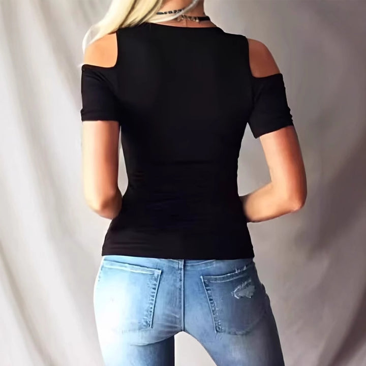 Dame Off-Shoulder Skjorte med dekorative snøring detaljer Stilla