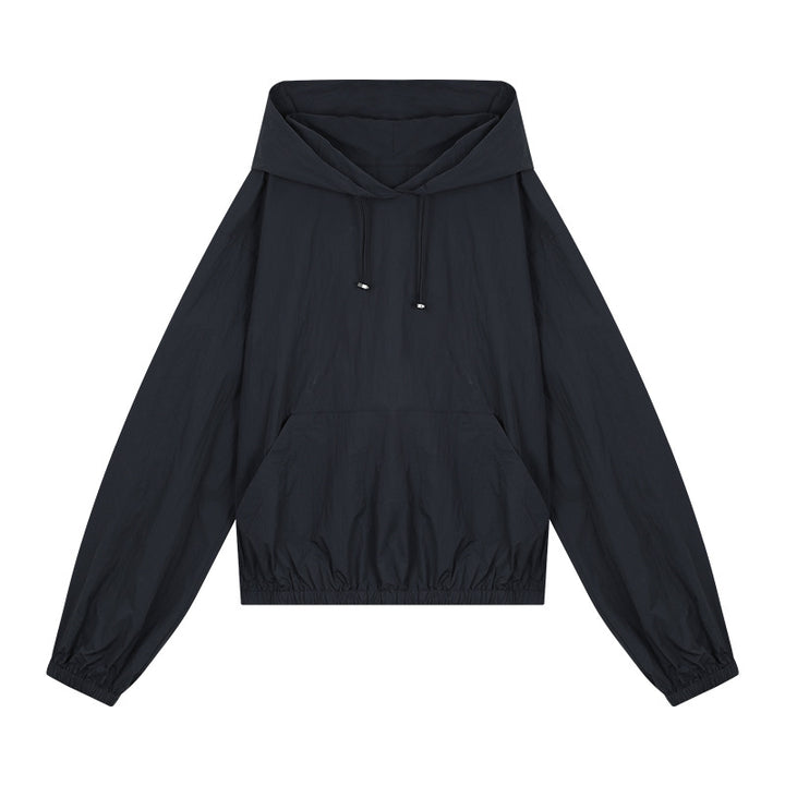 Dame afslappet bomulds-hoodie med elastisk bund og praktiske lommer Stilla