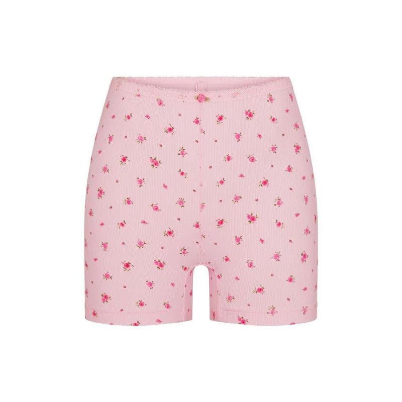 Dame Floral Print Bomulds Lounge Shorts Stilla