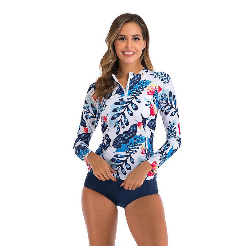 Dame Sporty Surfdragt med langærmet overdel og blomsterdesign Stilla
