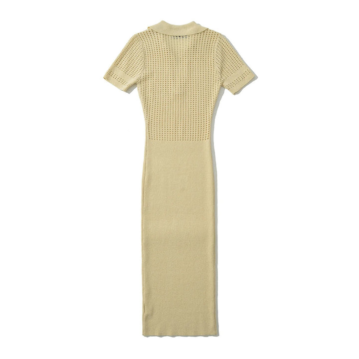 Femme Polo-Style Strik-Maxikjole med åndbart design Stilla