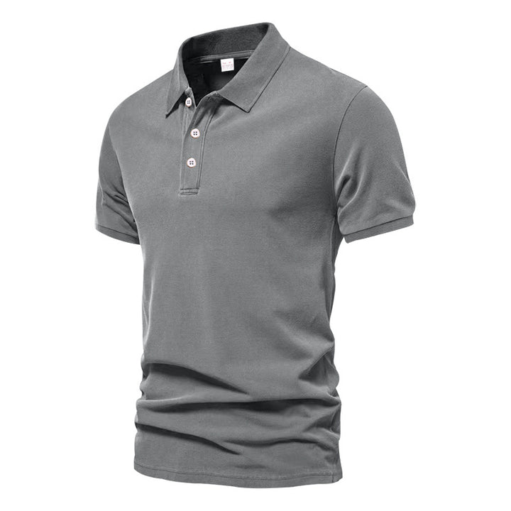 Herrer polo shirt lavet af meget åndbart bomuldsblandingsmateriale med elastiske ærmer Stilla