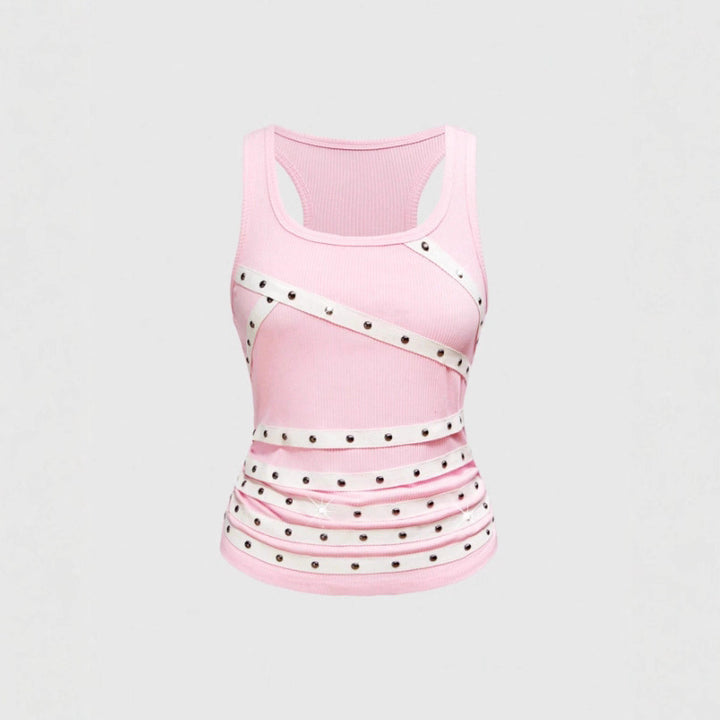 Damer Sporty top med stilfulde nittedetaljer Skovae