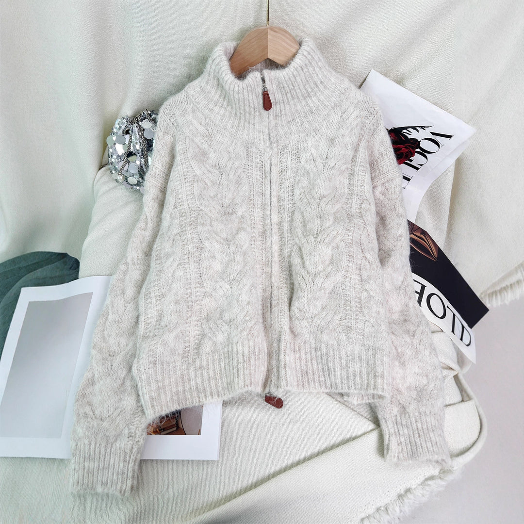 Kvinders cardigan med struktureret kabeldesign Stilla