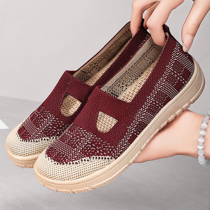 Femme Stilfulde Slip-On Gå-sko med åndbart Mesh-design Stilla
