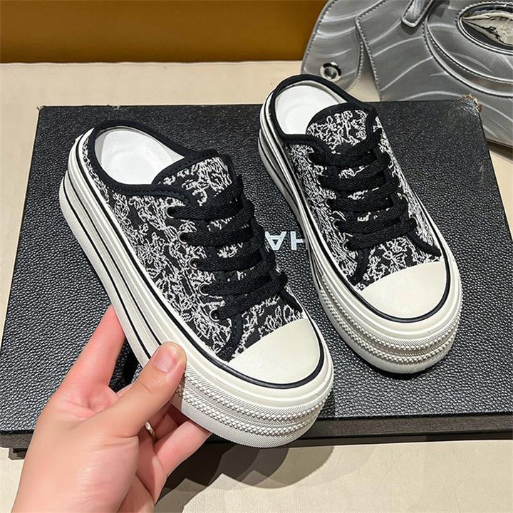 Dame Chunky Sneakers-Pantoletten i moderigtigt design med høj plateau Stilla