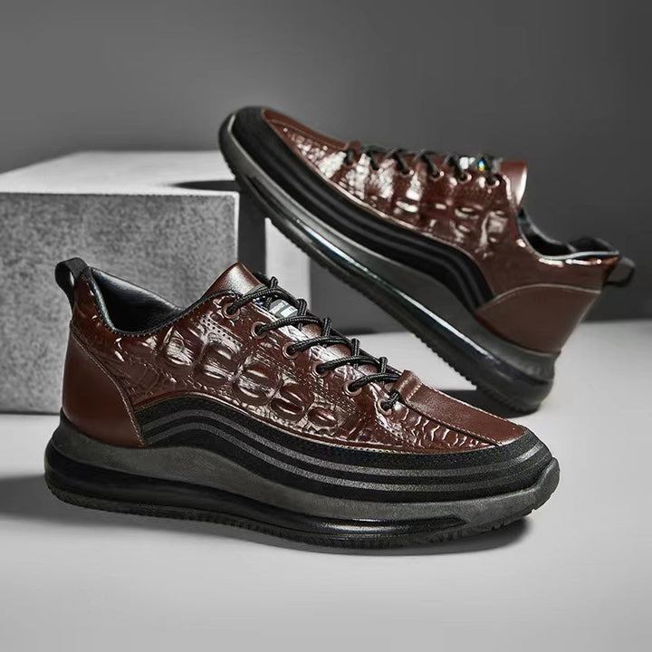 Stilfulde herre low-profile fritidssneakers med struktureret overmateriale Stilla
