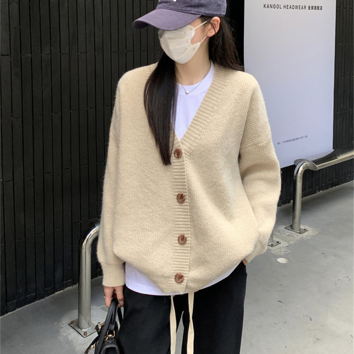 Kvinders oversized cardigan med store knapper og afslappet pasform Stilla