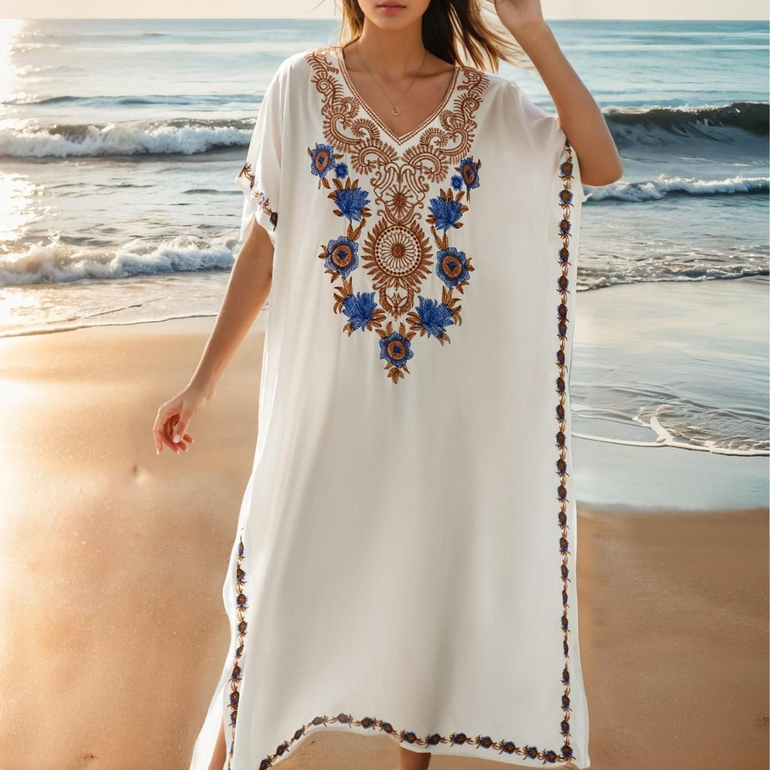 Dame Strandkaftan med detaljeret broderi Stilla