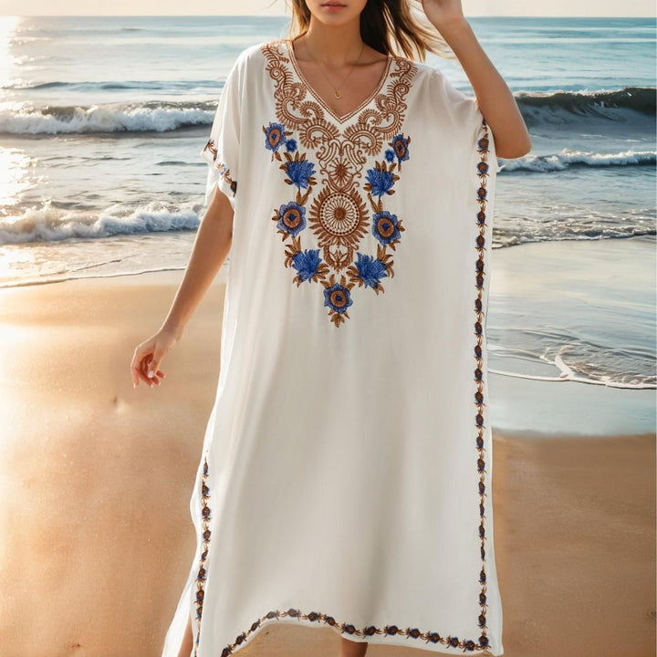 Dame Strandkaftan med detaljeret broderi Stilla