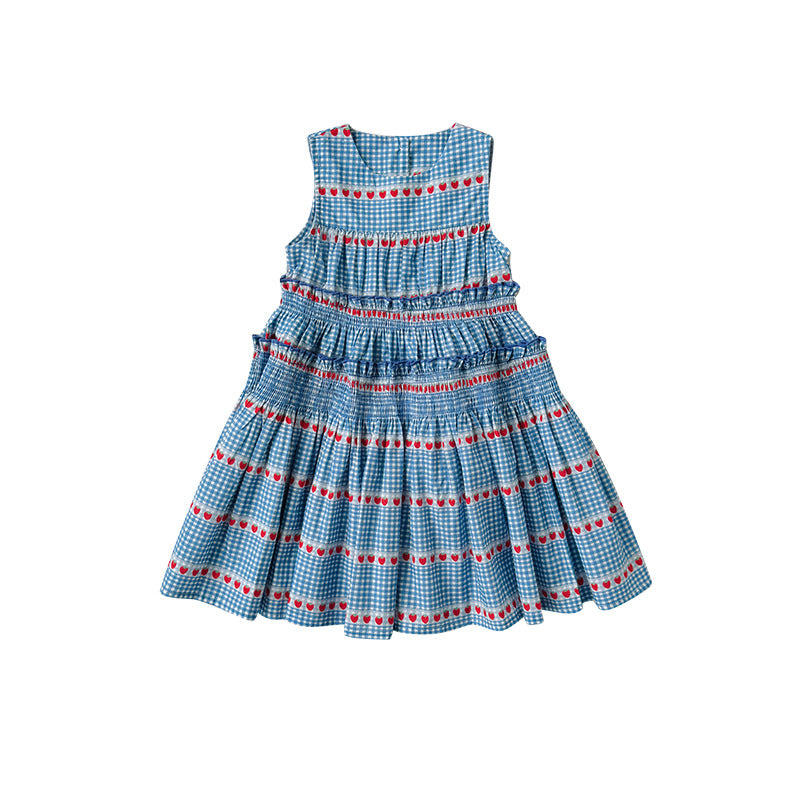 Pige Gingham-tryk Volanterkjole Stilla