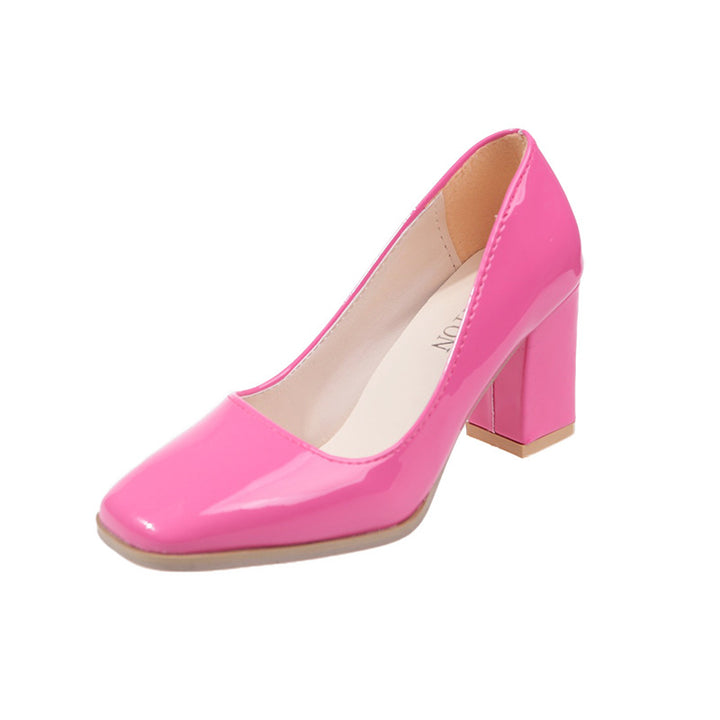Dame elegante pumps med kvadratisk tåhætte og høj blokhæl Stilla