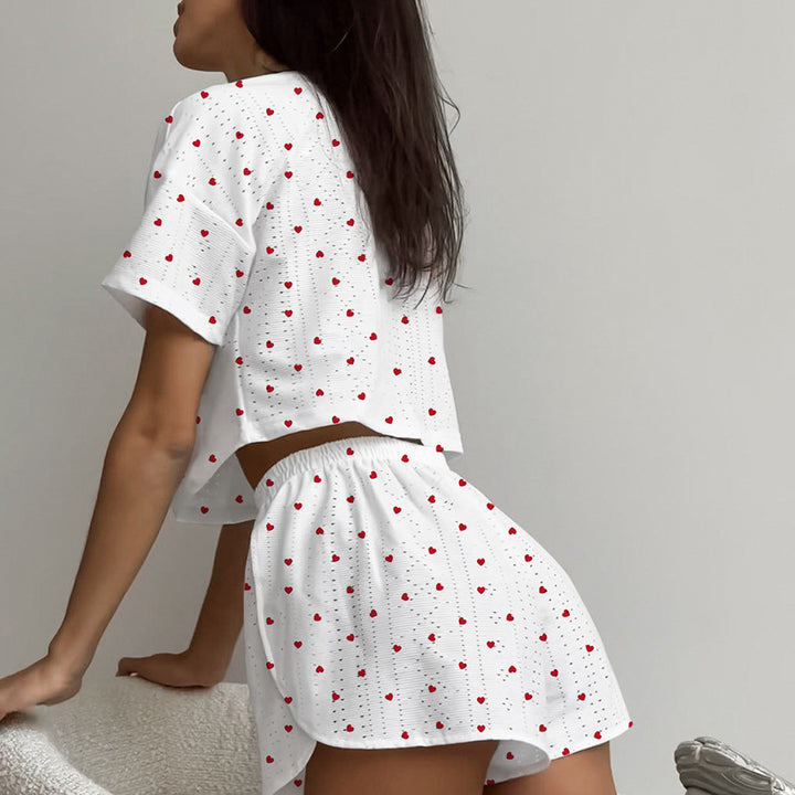 Dame Loungewear Sæt med sødt bjørne-motiv Stilla