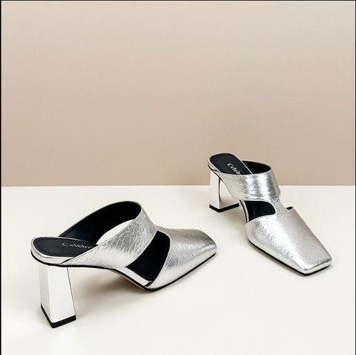 Femme Chunky Blockhæls Riemchen Mules med justerbare remme Stilla