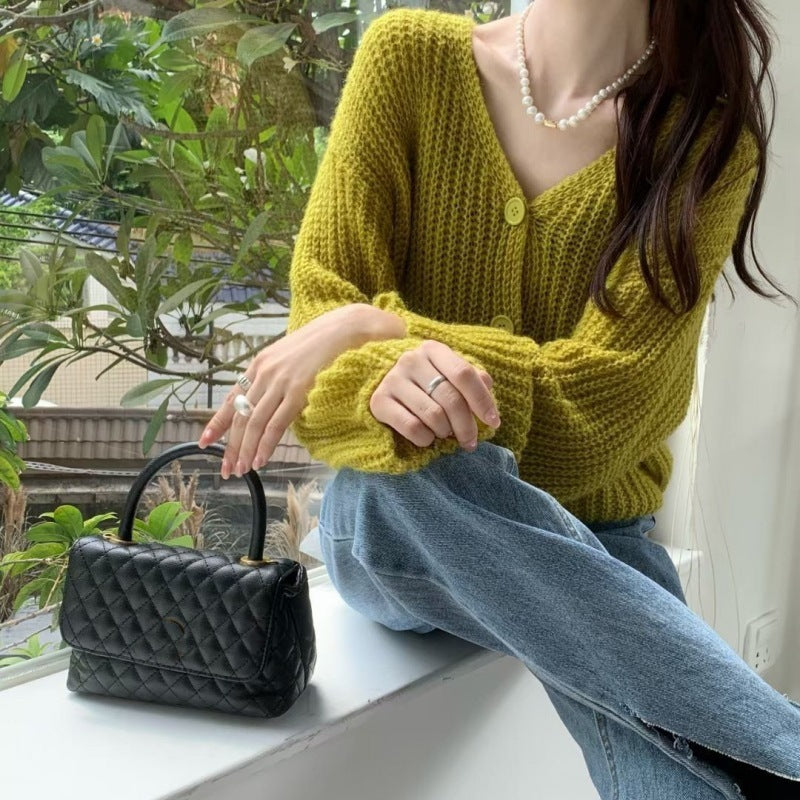 Dame cardigan med oversized ærmer og knapdetalje Stilla