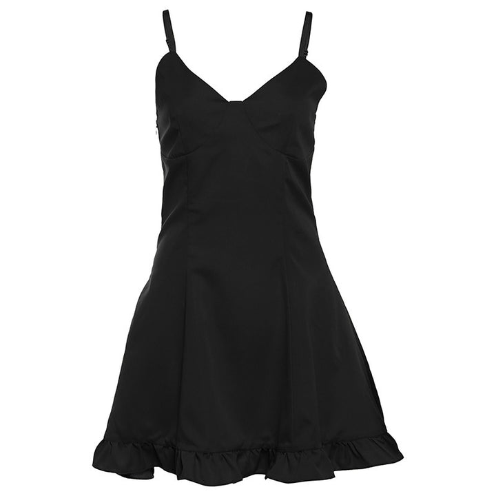 Dame off-shoulder minikjole med flæsedetalje Stilla