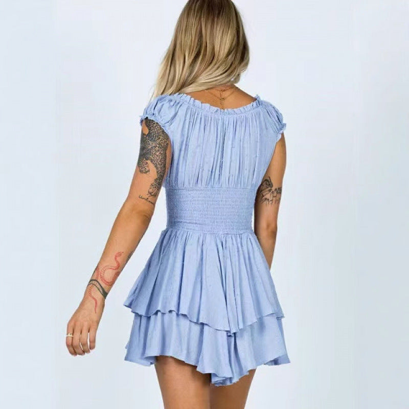 Dame Rynke Lag Mini Kjole Stilla